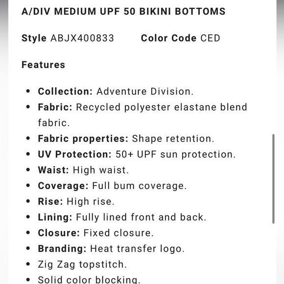 BILLABONG WOMEN’S A/DIV MEDIUM CEDAR SIZE SMALL UPF 50 BIKINI BOTTOMS NWT - Picture 5 of 7